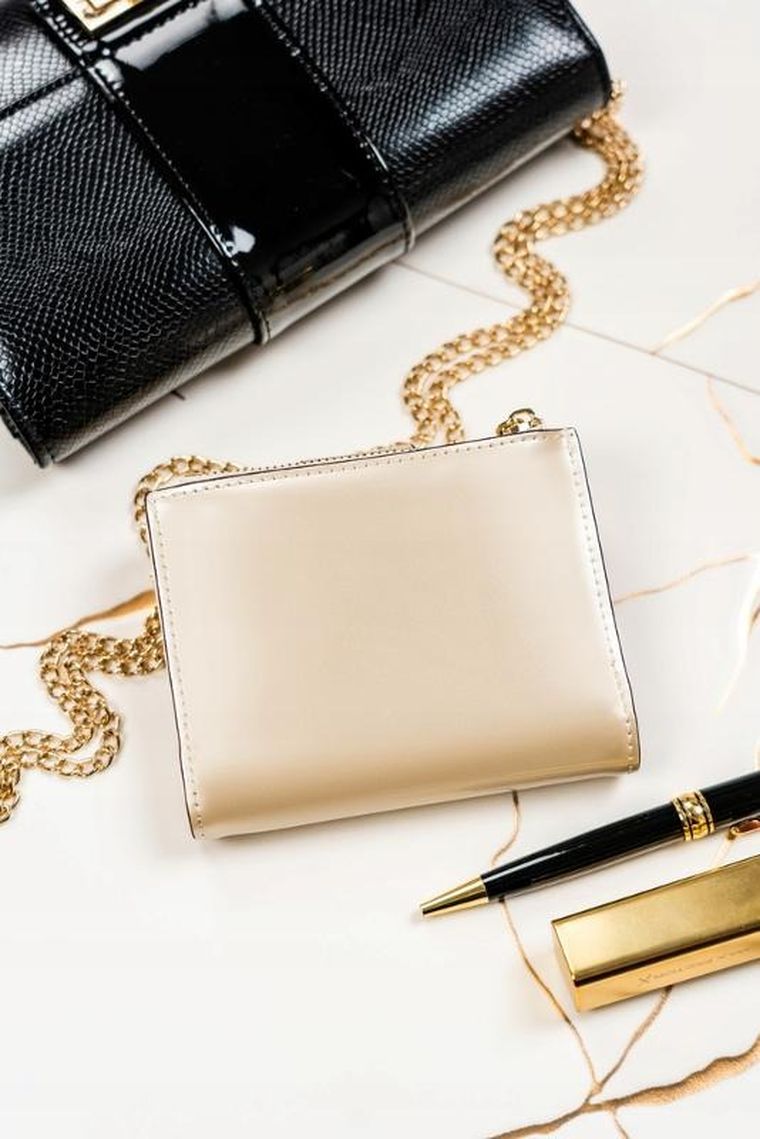 Portfel, kremowy, skóra ekologiczna, Peterson