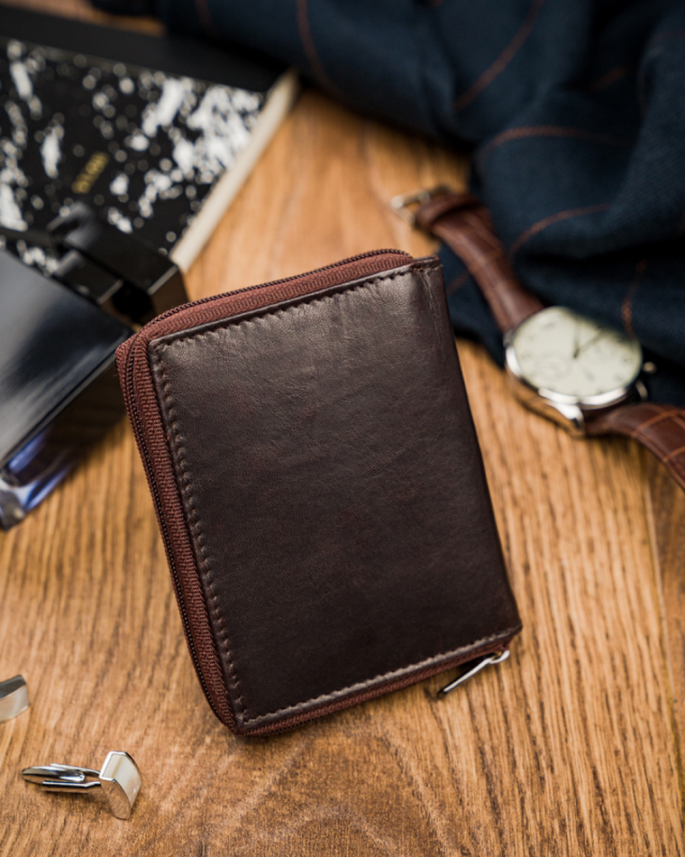 Portfel męski, skórzany na karty, Always Wild