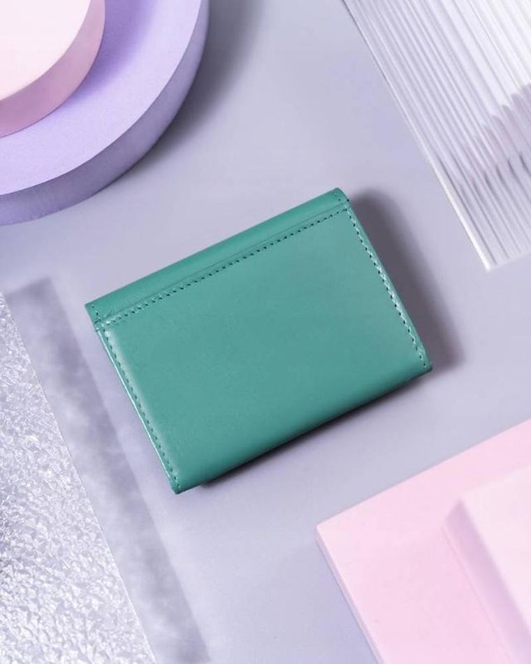 Portfel, miętowy, skórzany, Peterson