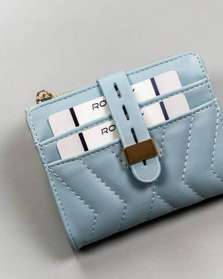 Portfel, niebieski, skóra ekologiczna, Cavaldi