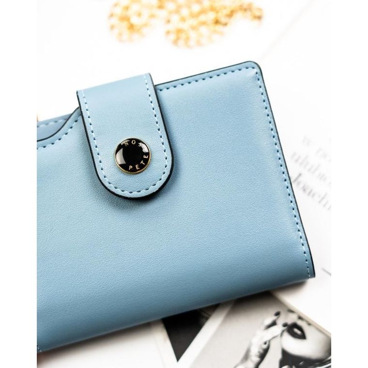 Portfel, niebieski, skóra ekologiczna, Peterson