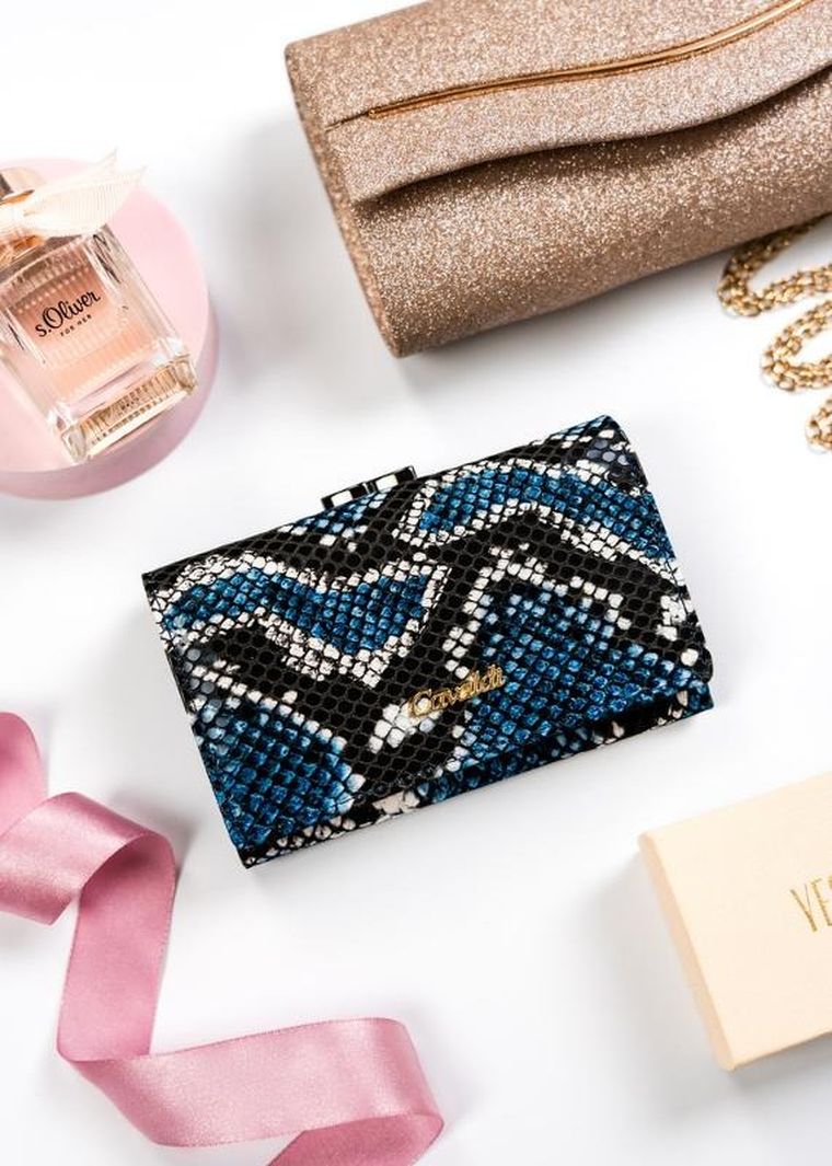 Portfel, niebieski, skóra naturalna i ekologiczna, 4U Cavaldi