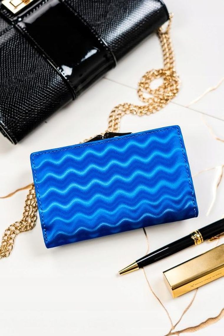 Portfel, niebieski, skórzany, Lorenti