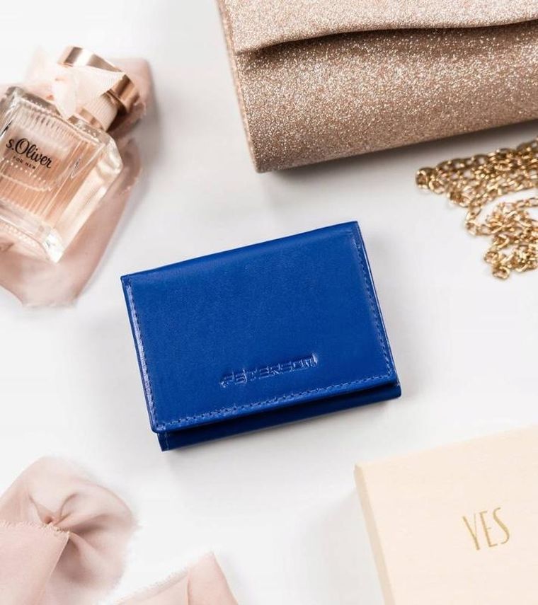 Portfel, niebieski, skórzany, Peterson