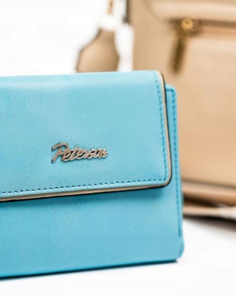 Portfel, niebieski, skórzany, Peterson