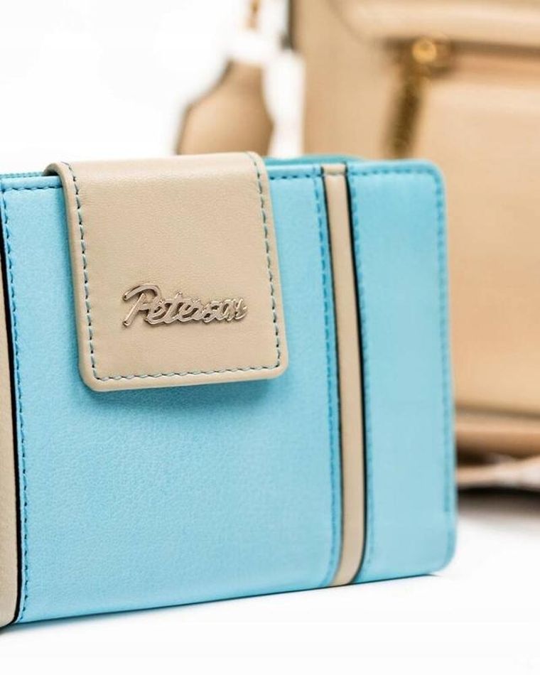 Portfel, niebieski, skórzany, Peterson