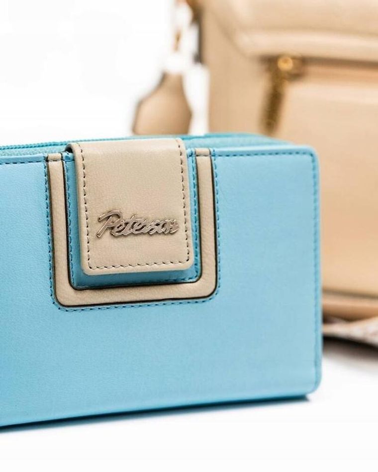 Portfel, niebieski, skórzany, Peterson