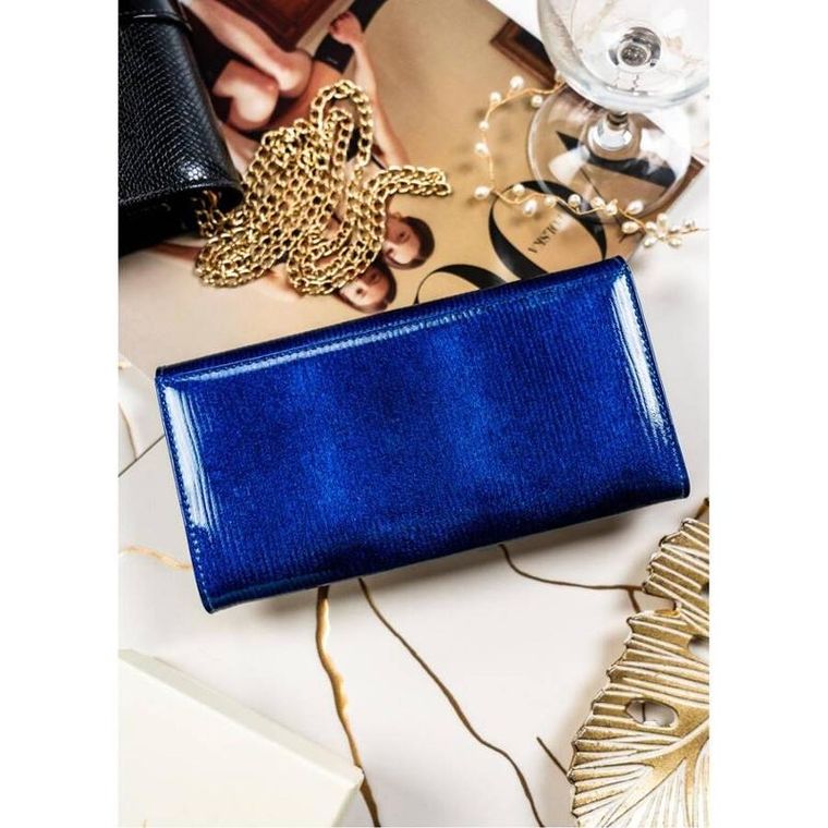 Portfel, niebieski, skórzany, Peterson