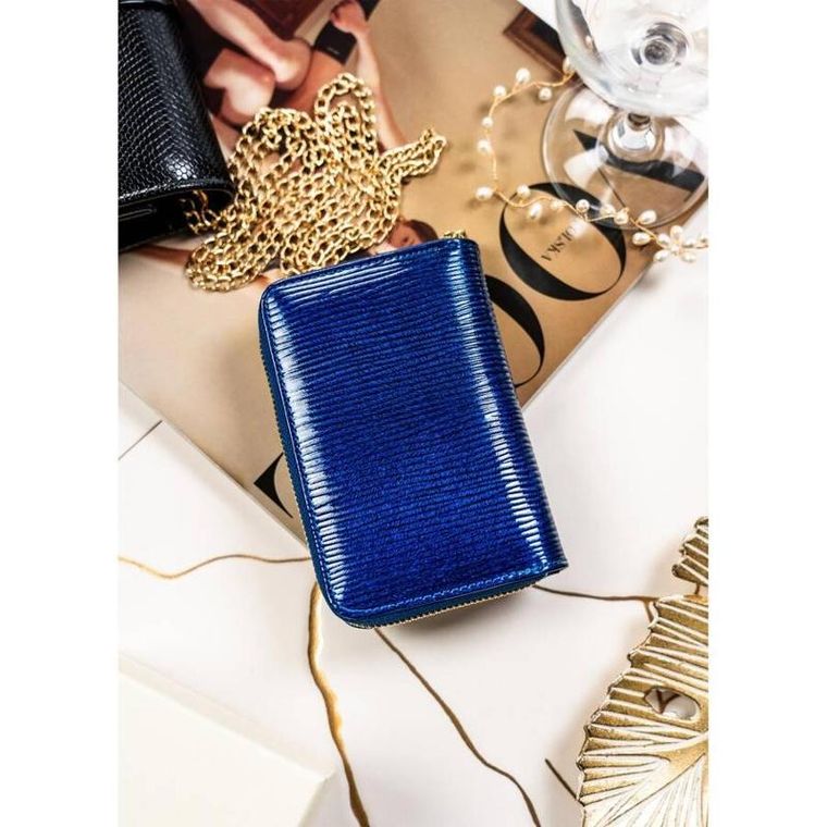 Portfel, niebieski, skórzany, RFID, Peterson