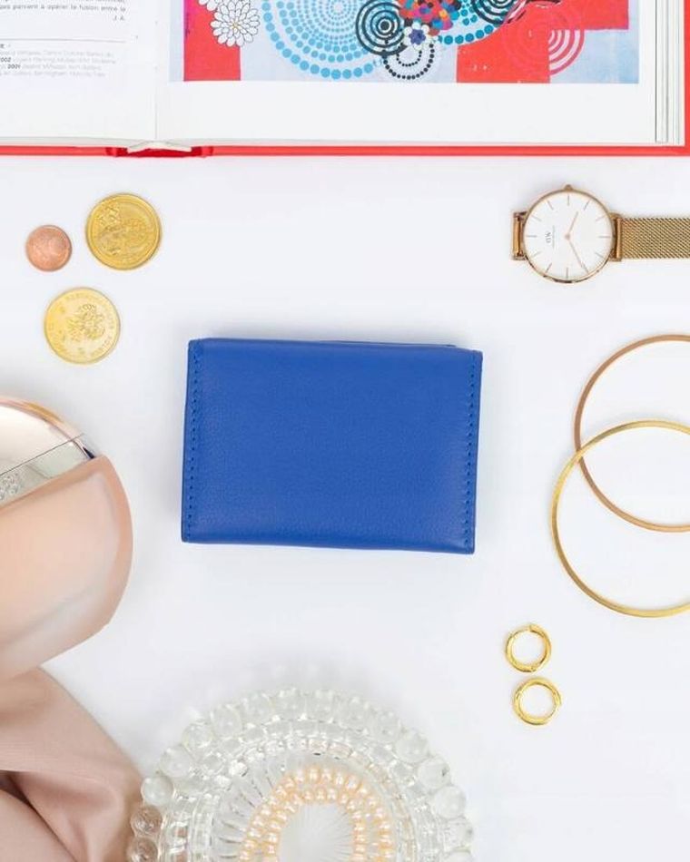 Portfel, niebieski, skórzany, Rovicky