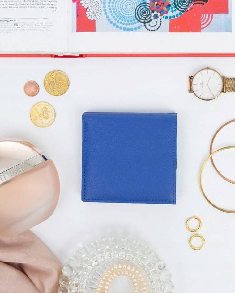 Portfel, niebieski, skórzany, Rovicky