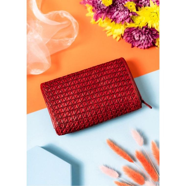 Portfel, pomarańczowy, skórzany, RFID, Rovicky