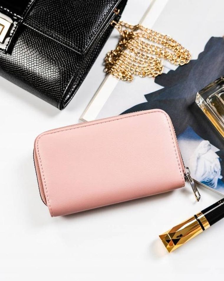 Portfel, różowy, skóra ekologiczna, Cavaldi