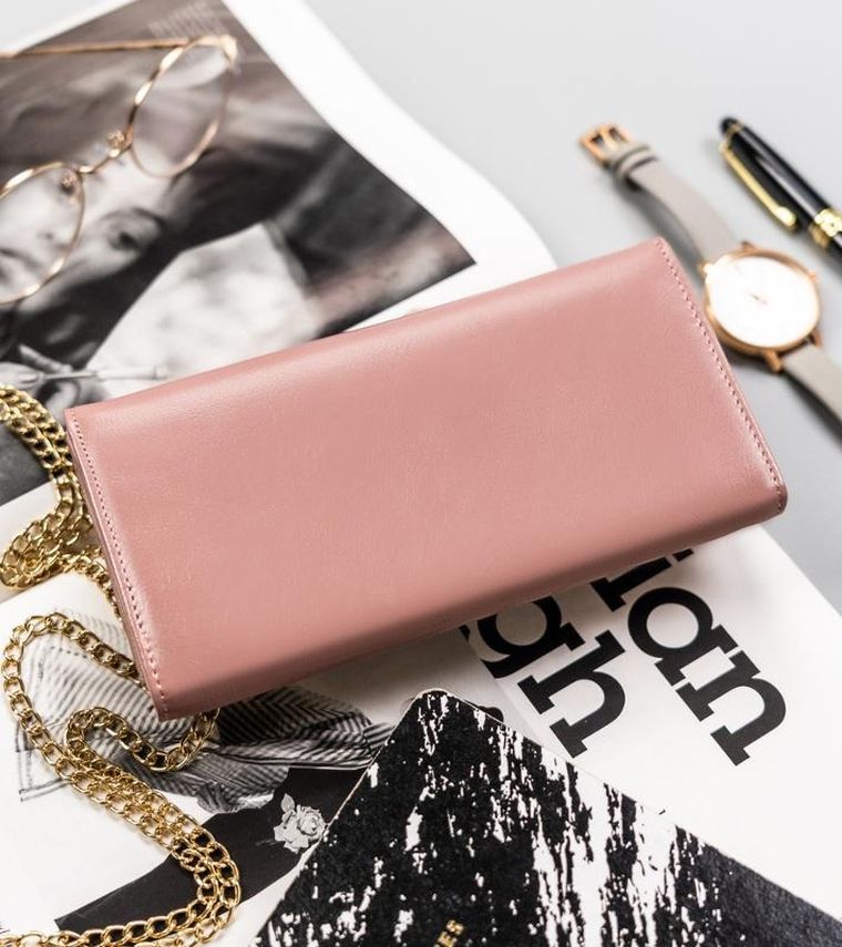 Portfel, różowy, skóra ekologiczna, Rovicky