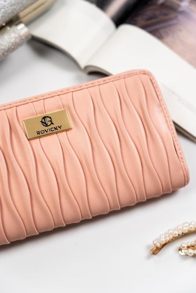 Portfel, różowy, skóra ekologiczna, Rovicky
