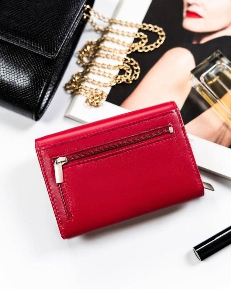 Portfel, różowy, skórzany, RFID, Rovicky