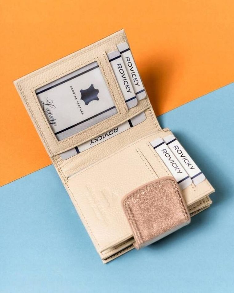 Portfel, skórzany, różowy, Lorenti