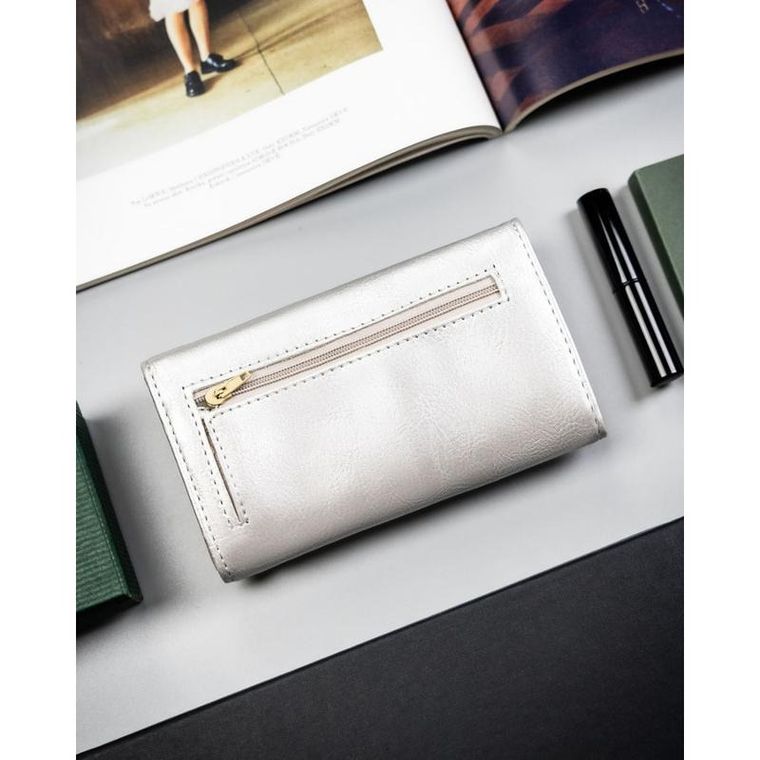 Portfel, srebrny, skóra ekologiczna, 4U Cavaldi