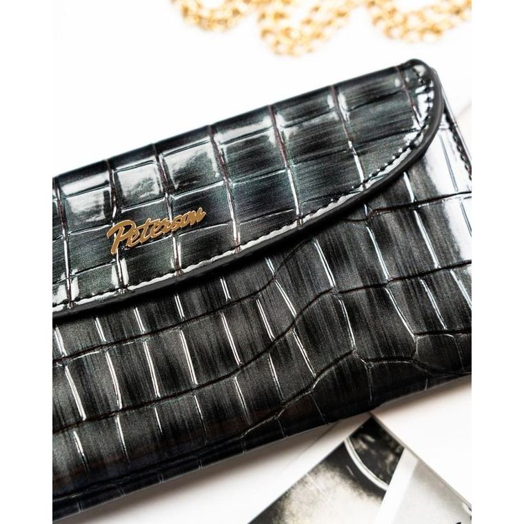 Portfel, szary, skóra ekologiczna, Peterson