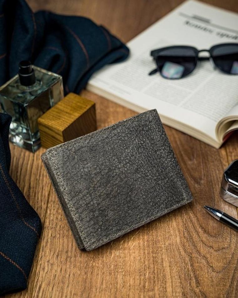 Portfel, szary, skórzany, Forever Young