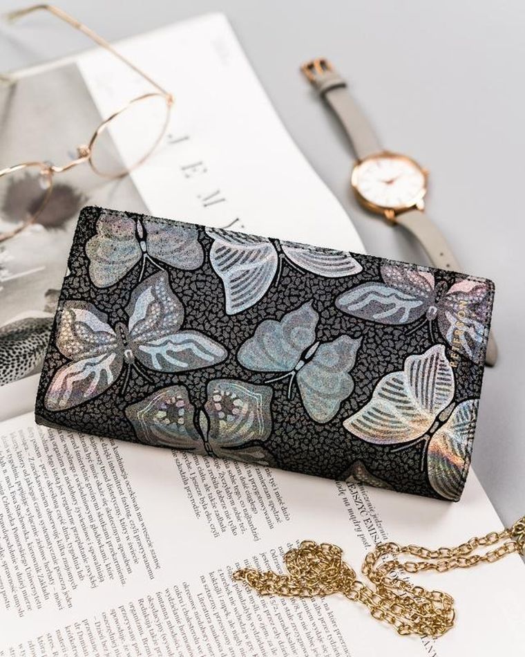 Portfel, szary, skórzany, Peterson