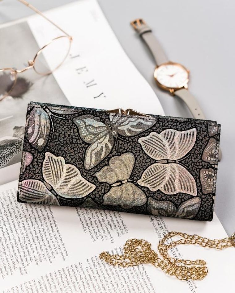 Portfel, szary, skórzany, Peterson