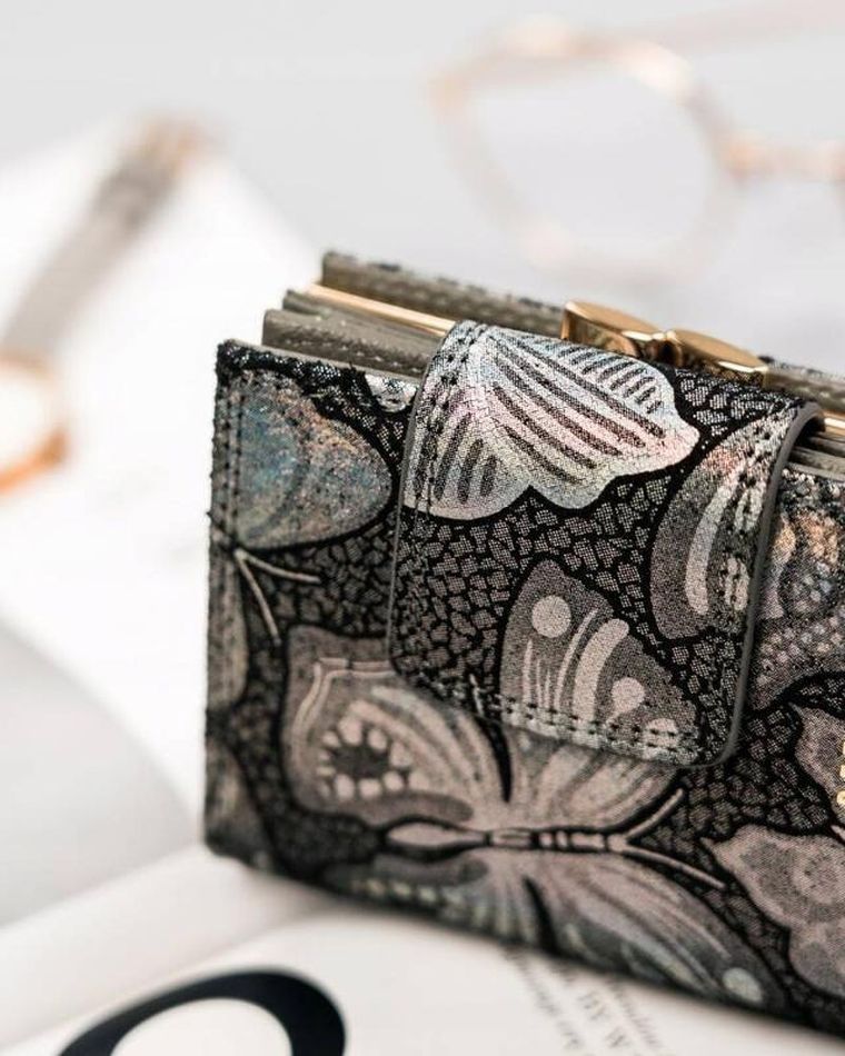 Portfel, szary, skórzany, Peterson