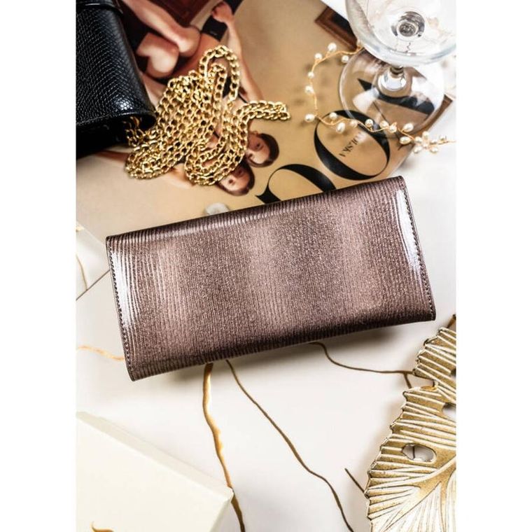 Portfel, szary, skórzany, Peterson