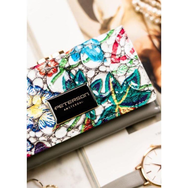 Portfel, szary, skórzany, Peterson