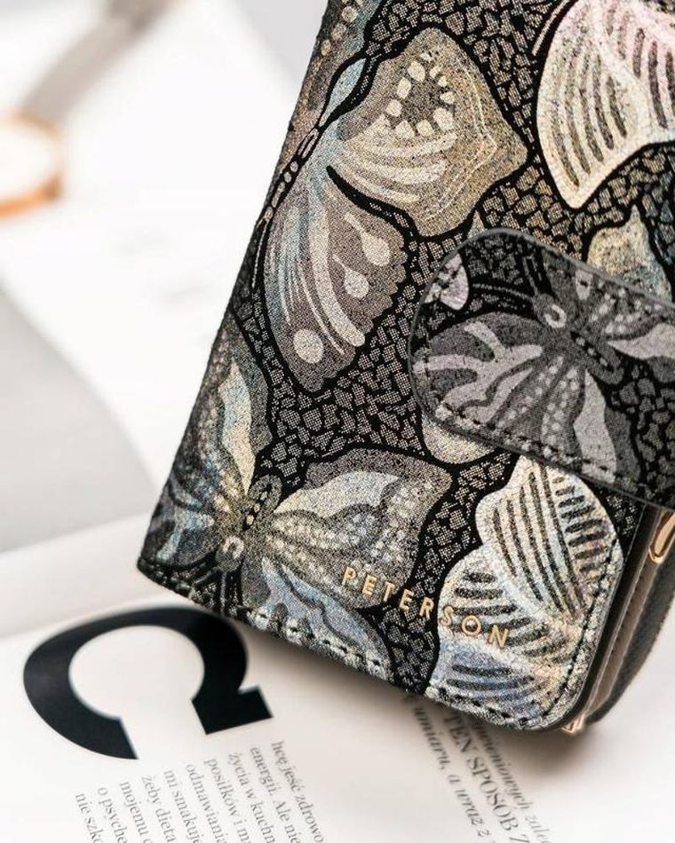 Portfel, szary, skórzany, RFID, Peterson