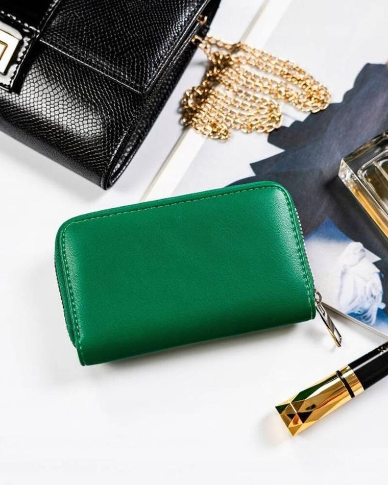 Portfel, zielony, skóra ekologiczna, Cavaldi