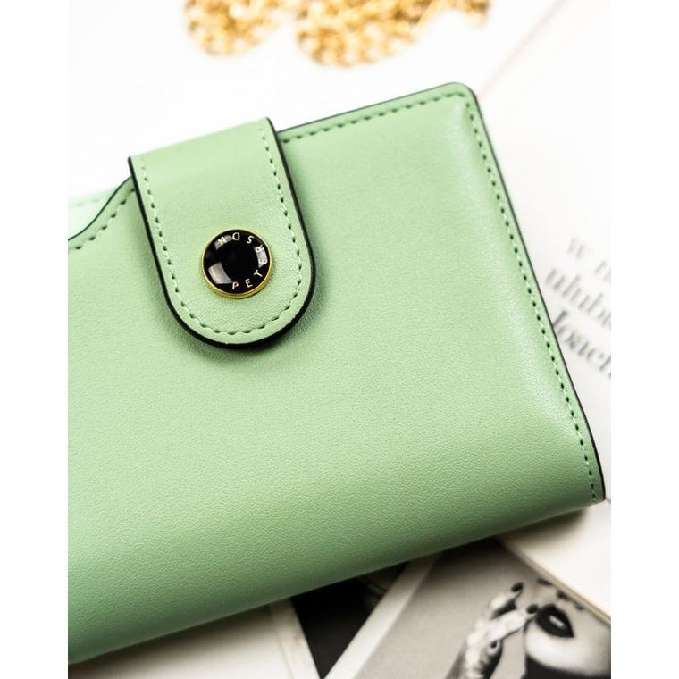 Portfel, zielony, skóra ekologiczna, Peterson