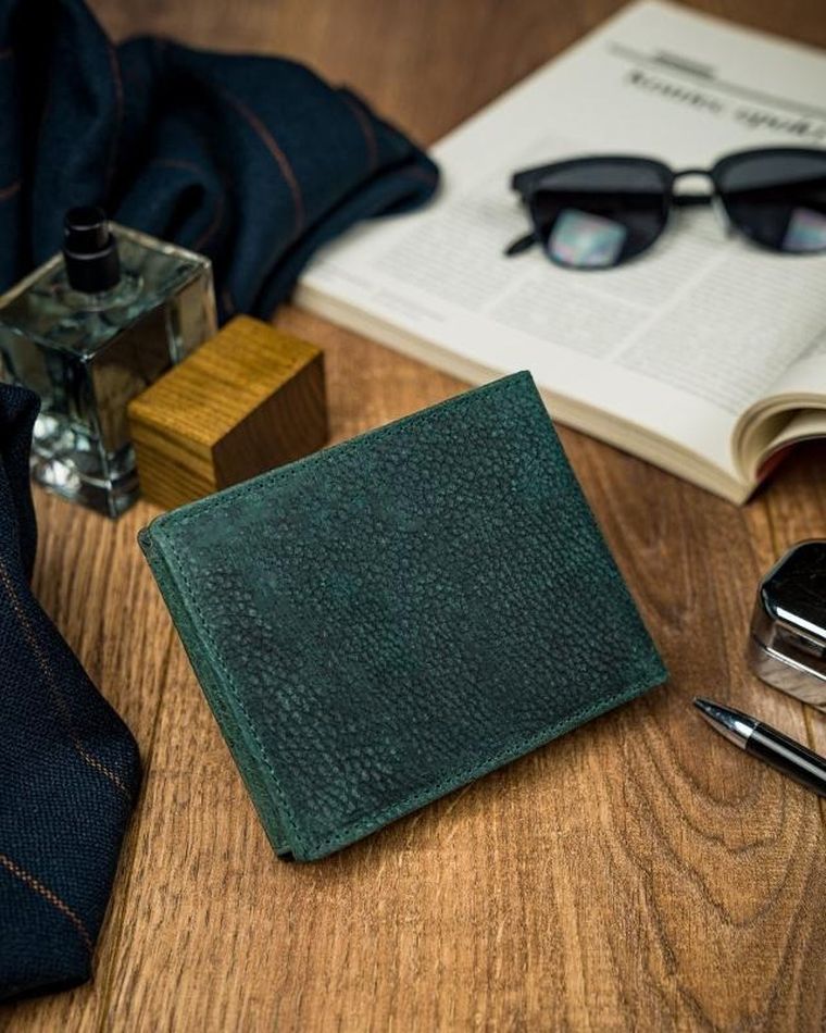 Portfel, zielony, skórzany, Forever Young