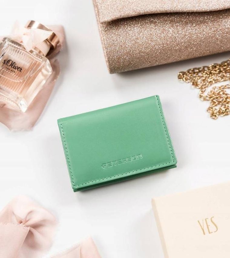 Portfel, zielony, skórzany, Peterson