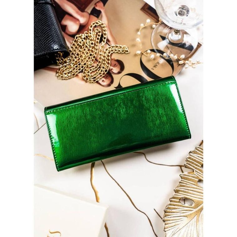 Portfel, zielony, skórzany, Peterson