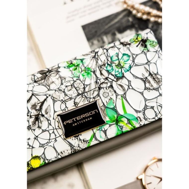 Portfel, zielony, skórzany, Peterson