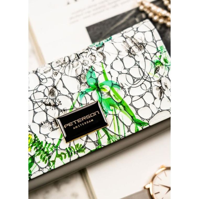Portfel, zielony, skórzany, Peterson