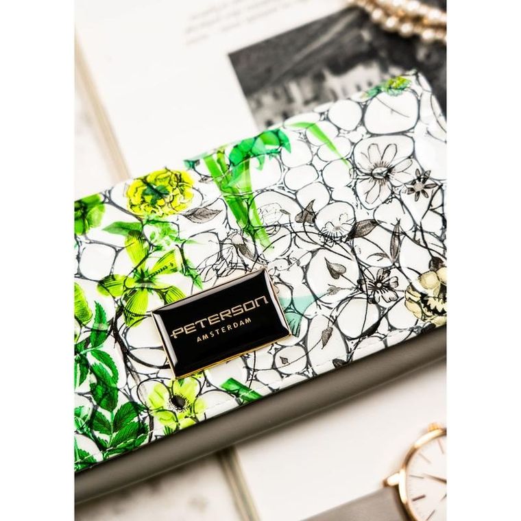 Portfel, zielony, skórzany, Peterson