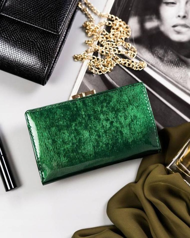 Portfel, zielony, skórzany, Rovicky