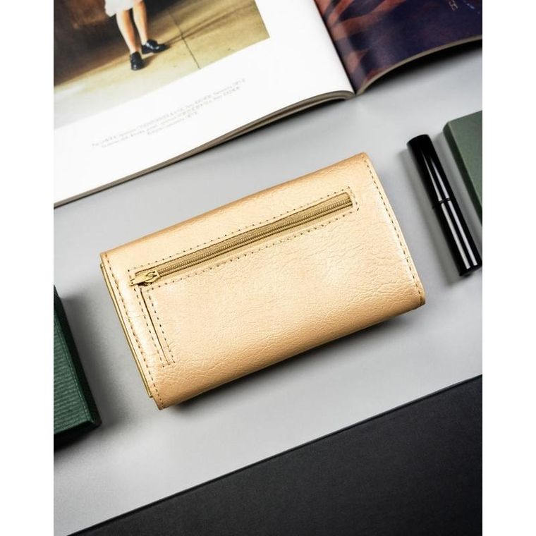 Portfel, złoty, skóra ekologiczna, 4U Cavaldi