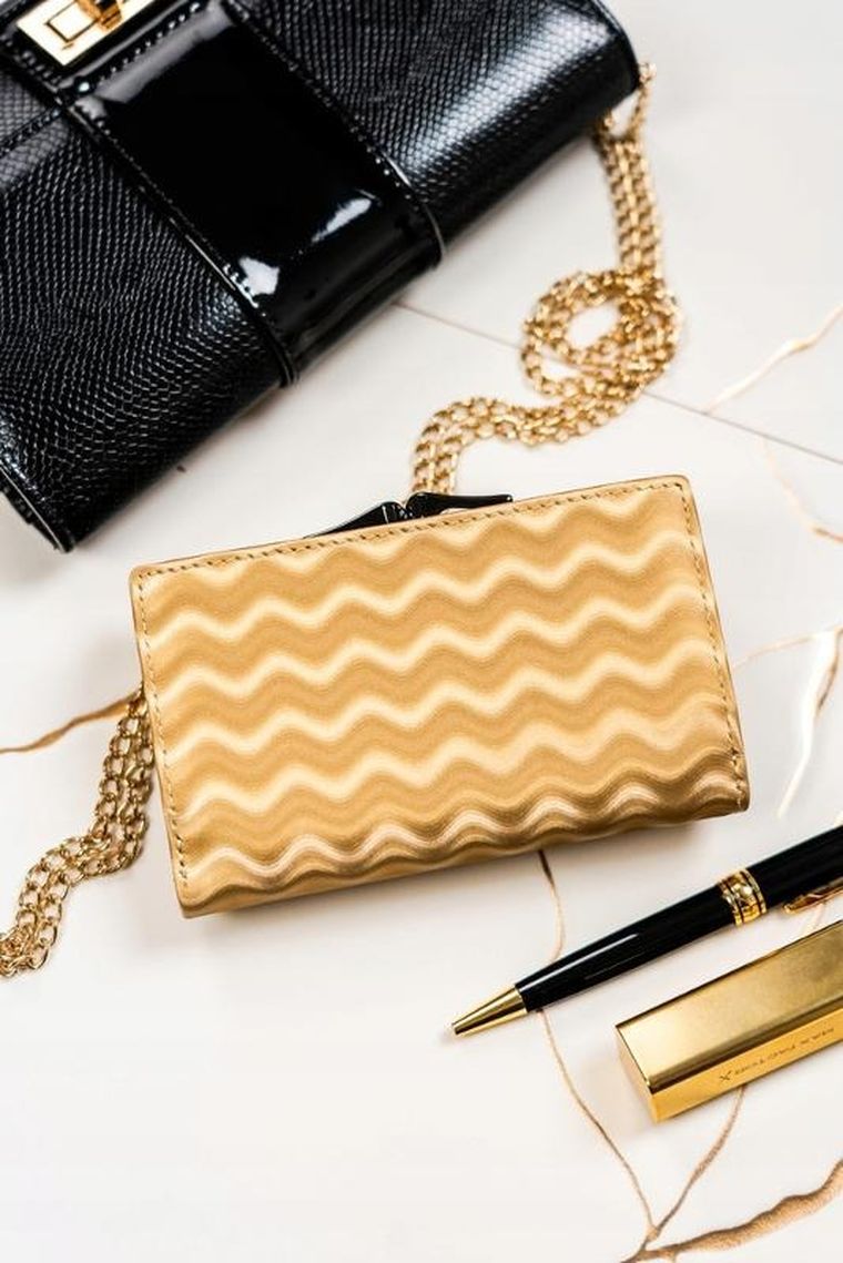 Portfel, złoty, skórzany, Lorenti