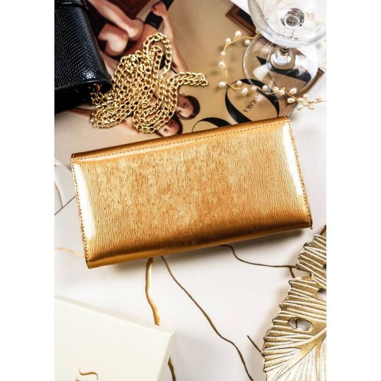 Portfel, złoty, skórzany, Peterson