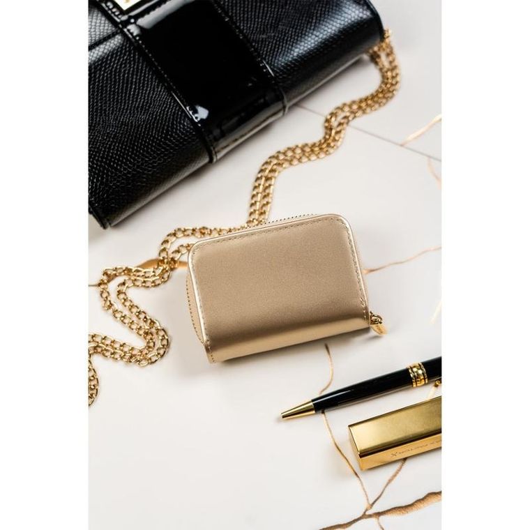 Portfel, złoty, skórzany, Peterson