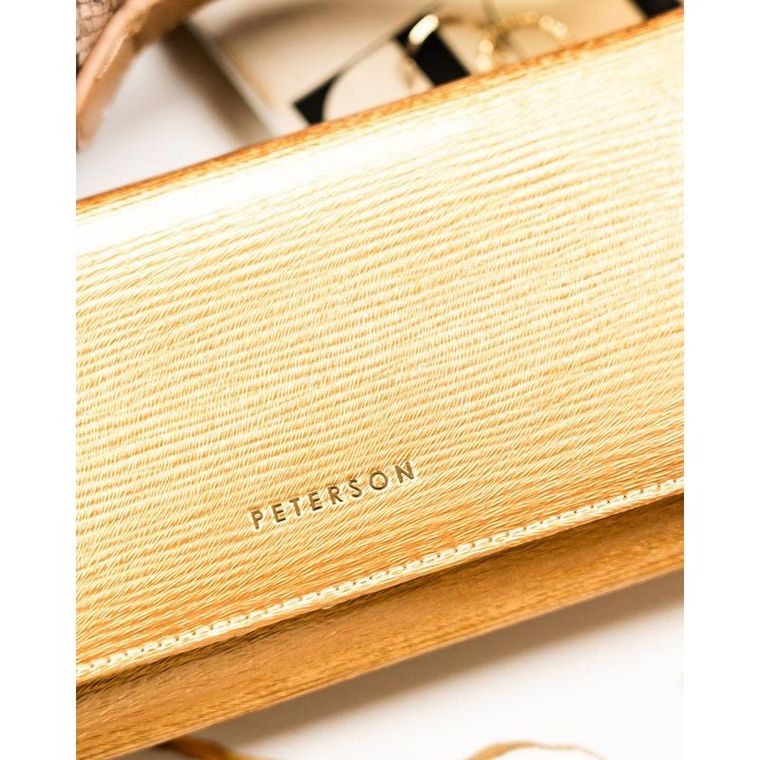 Portfel, złoty, skórzany, Peterson