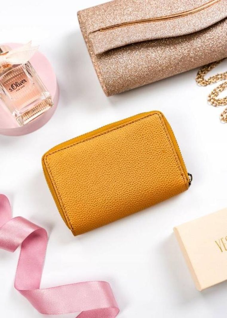 Portfel, złoty, skórzany, RFID, Peterson