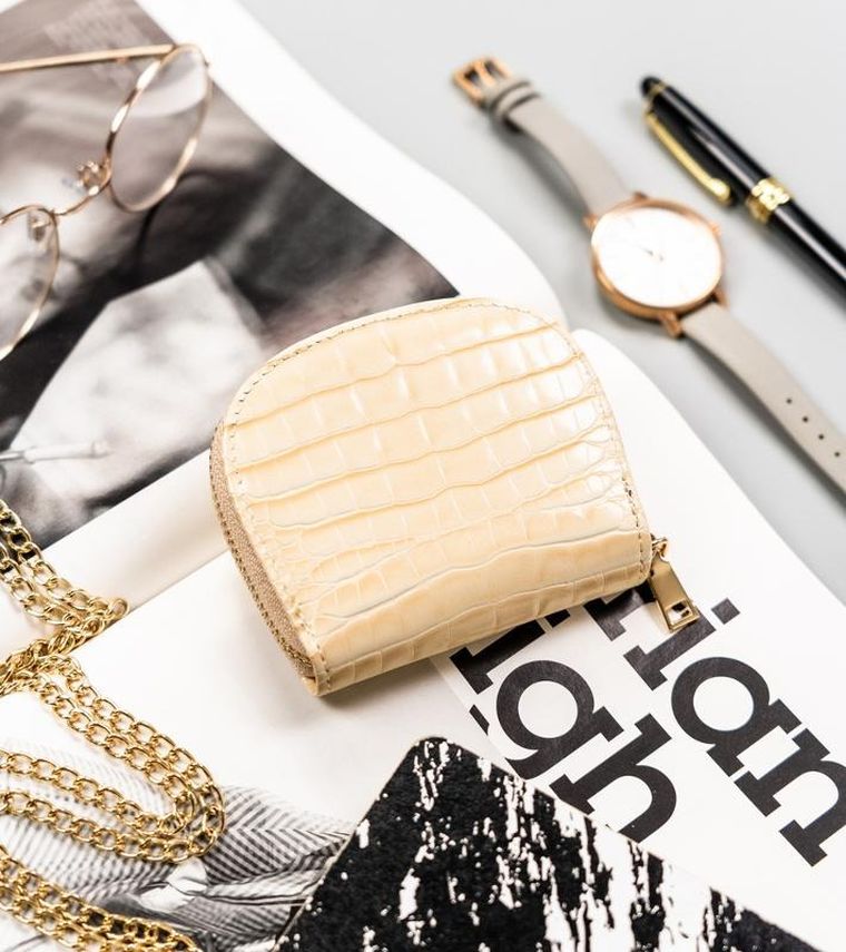 Portmonetka, beżowa, Milano Design