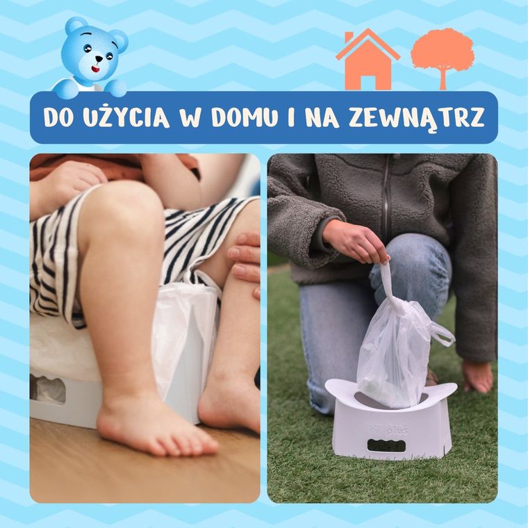 Potette, EasyGo, nocnik turystyczny, składany, jasnoszary