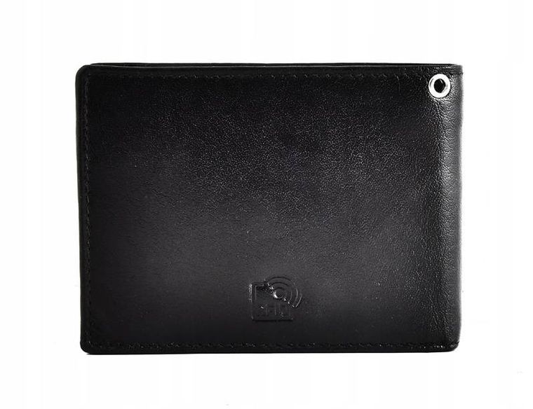 Potfel z łańcuchem, skórzany, czarny, Peterson