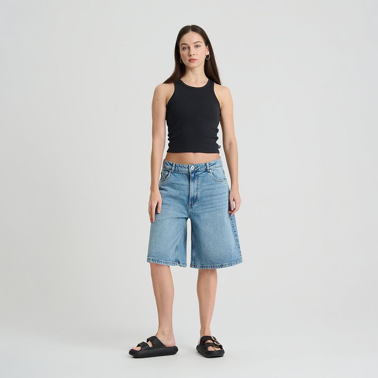 Prążkowany top z domieszką modalu NOWEAR