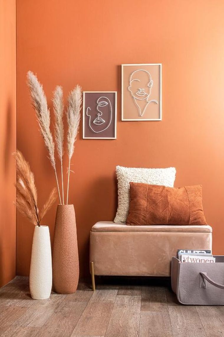 Present Time, dekoracja ścienna z metalowym motywem twarzy, art line